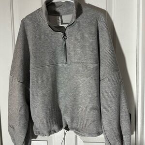 Balance Collection Women's Gray Zip-Up Sweater